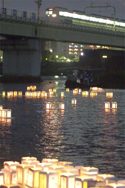 多摩川灯ろう流し3